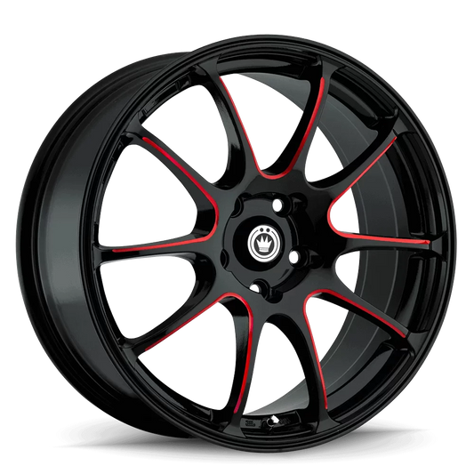 5X100 / 17X7 | et 40mm / GLOSS BLACK / RED TINTED CLEARCOAT